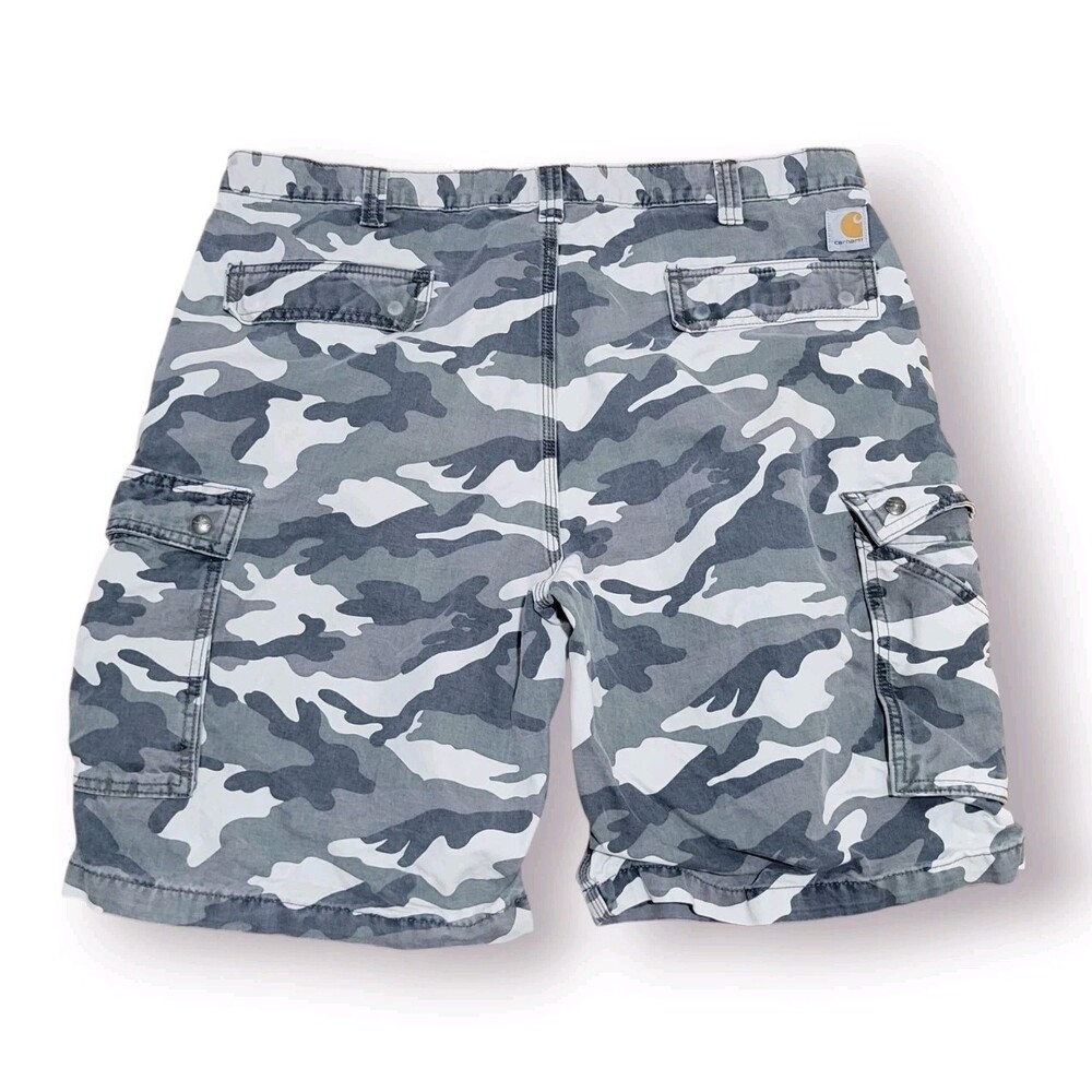 Carhartt Gray Camo Cargo Shorts Relaxed Fit Bottoms Men’s Size 42 100279-071 - Picture 2 of 12